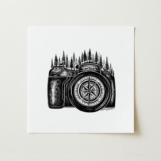Compass Camera Art Print