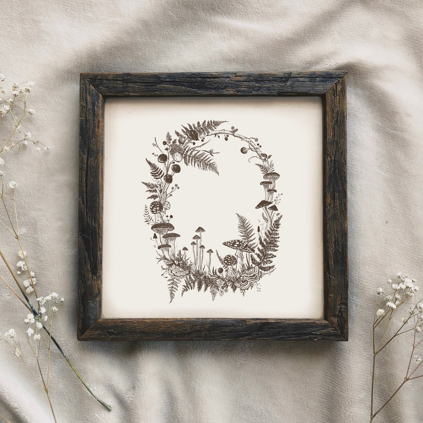 Mushroom Wreath Art Print