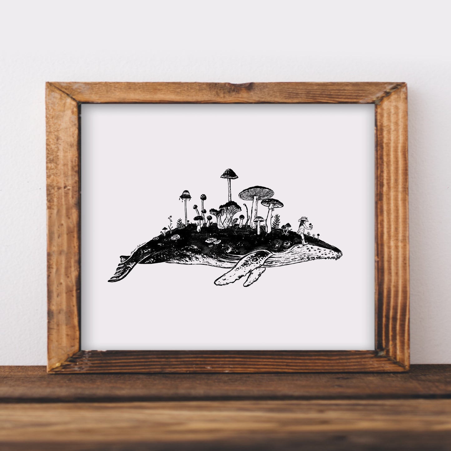 Mushroom Whale Art Print