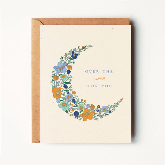 Over the Moon For You - Congratulations - Greeting Card