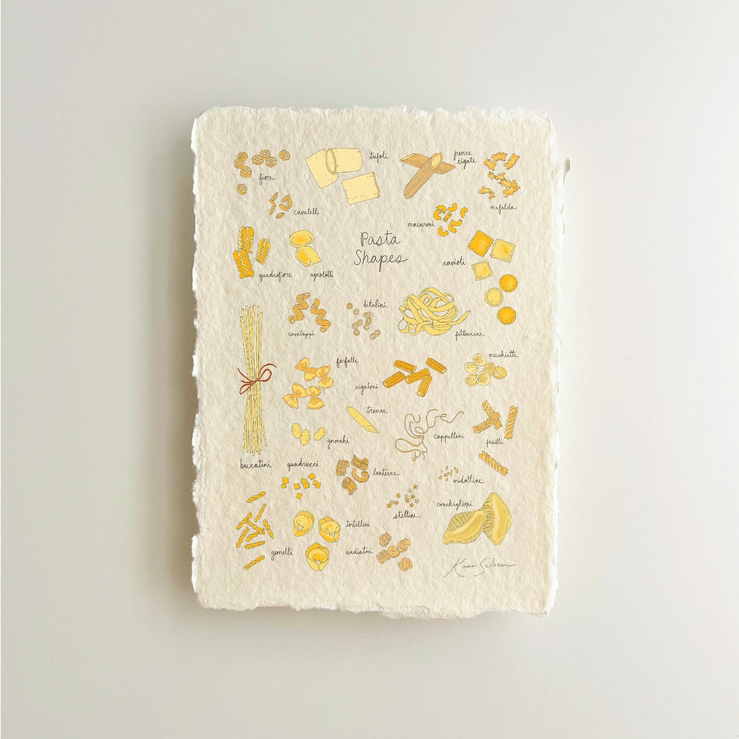 Pasta Shapes Heirloom Art Print