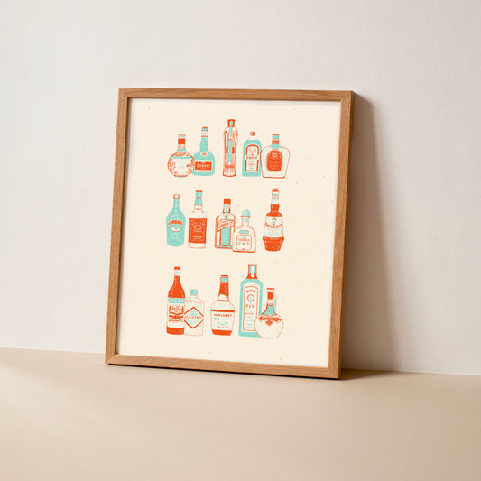 Liquor Bottles Art Print