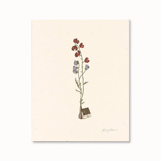 Little House in Bloom II Art Print