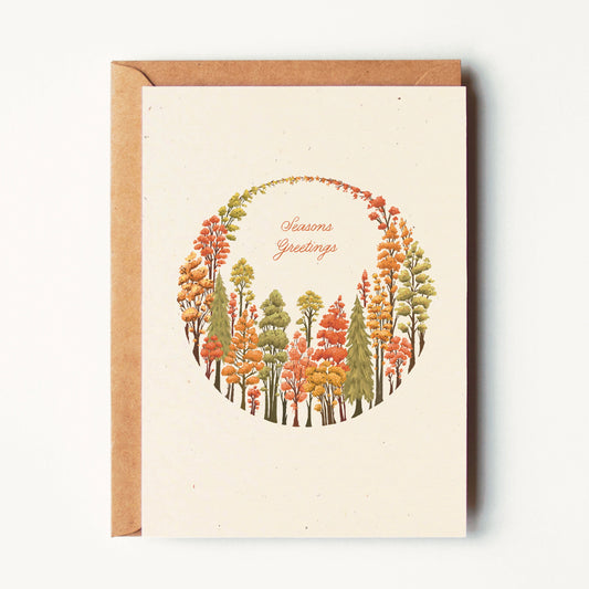 Season's Greetings - Autumn Forest Ring - Greeting Card