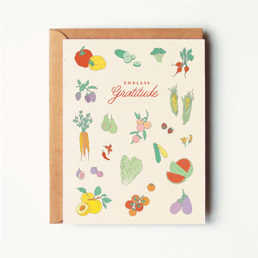 Endless Gratitude - Fruits & Veggies - Greeting Card