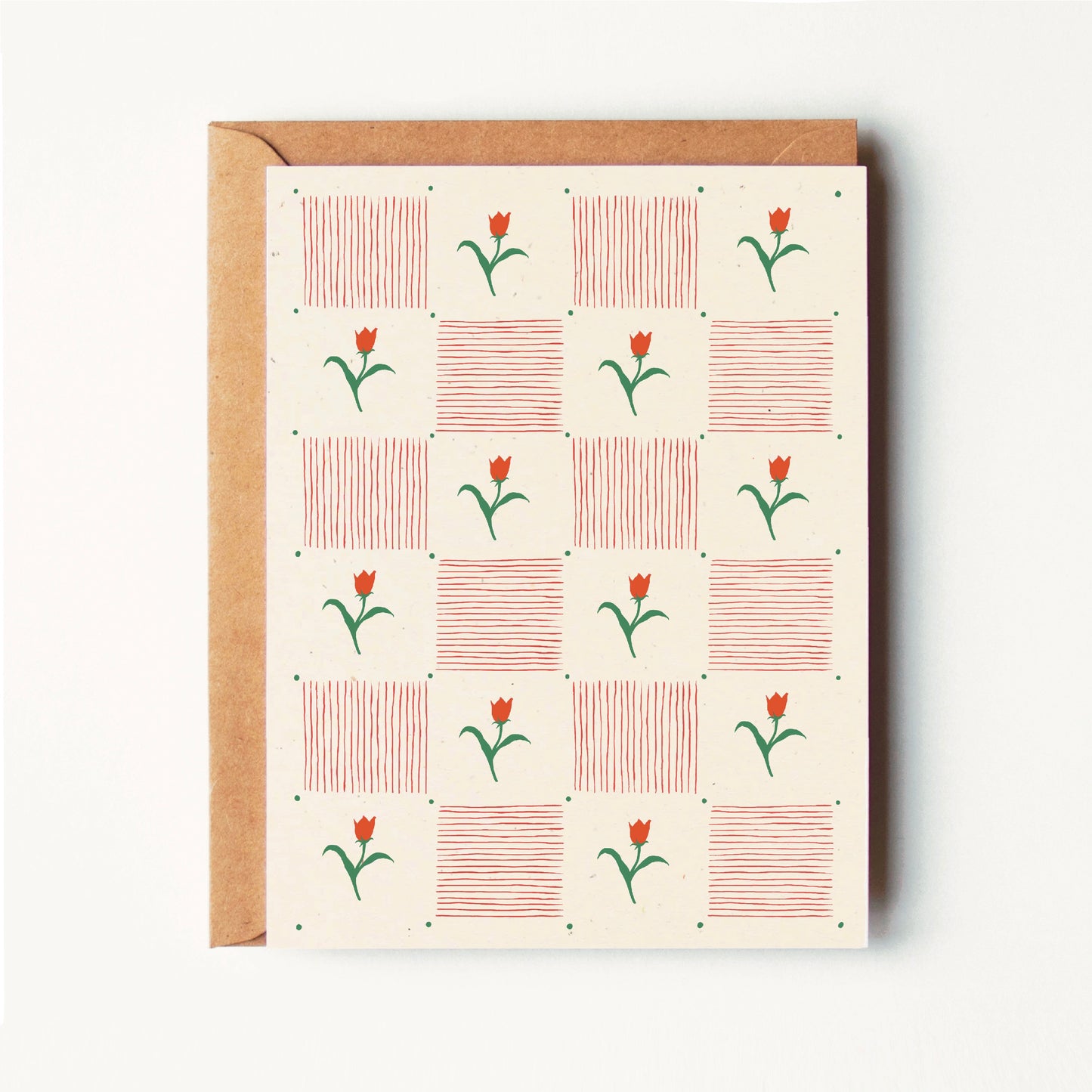 Cottage Tulip Pattern - Everyday Greeting Card