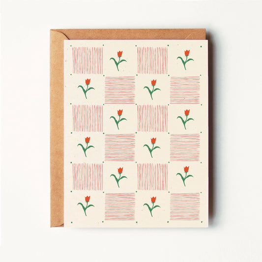 Cottage Tulip Pattern - Everyday Greeting Card