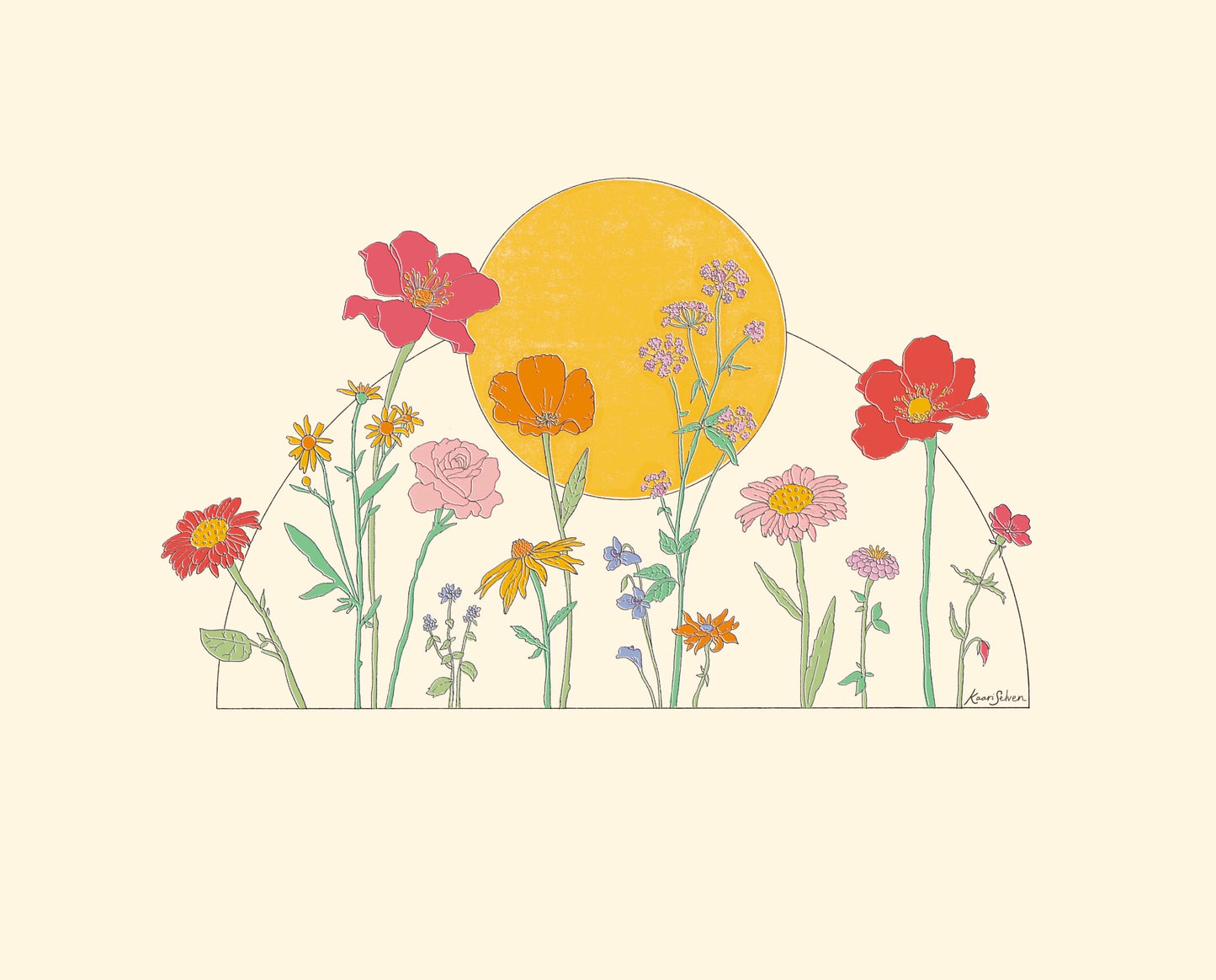 Wildflower Sun Vinyl Sticker
