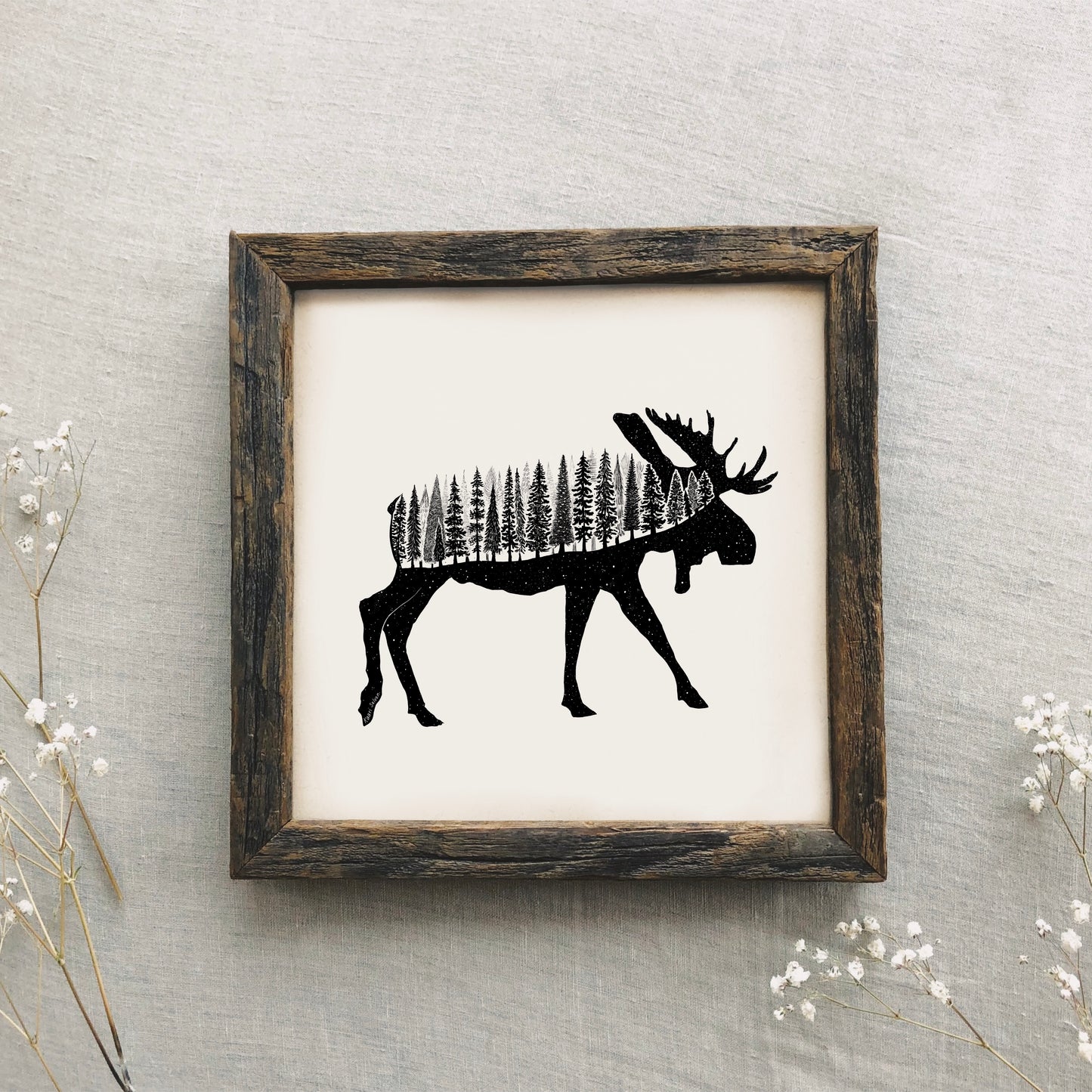 Forested Moose Art Print