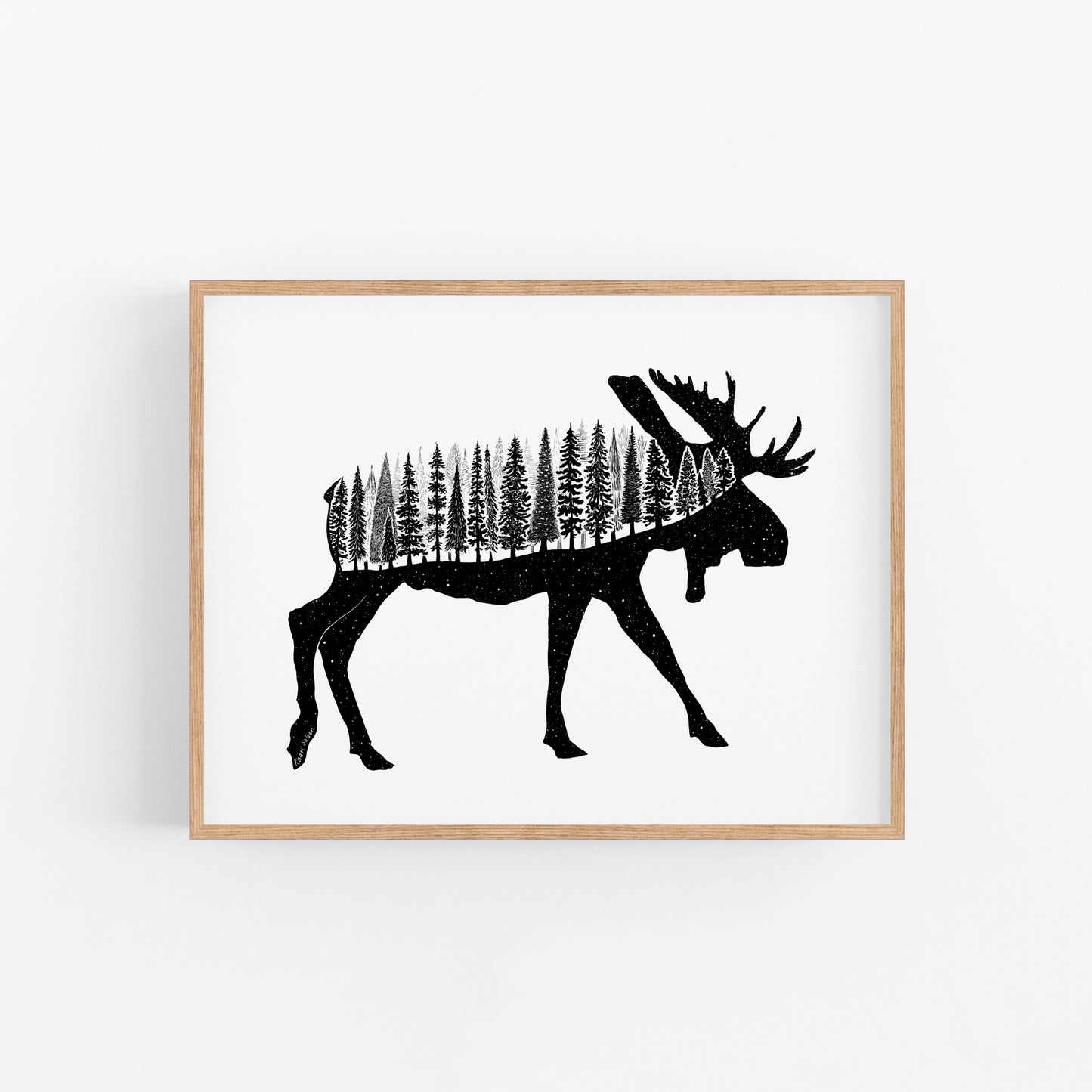 Forested Moose Art Print