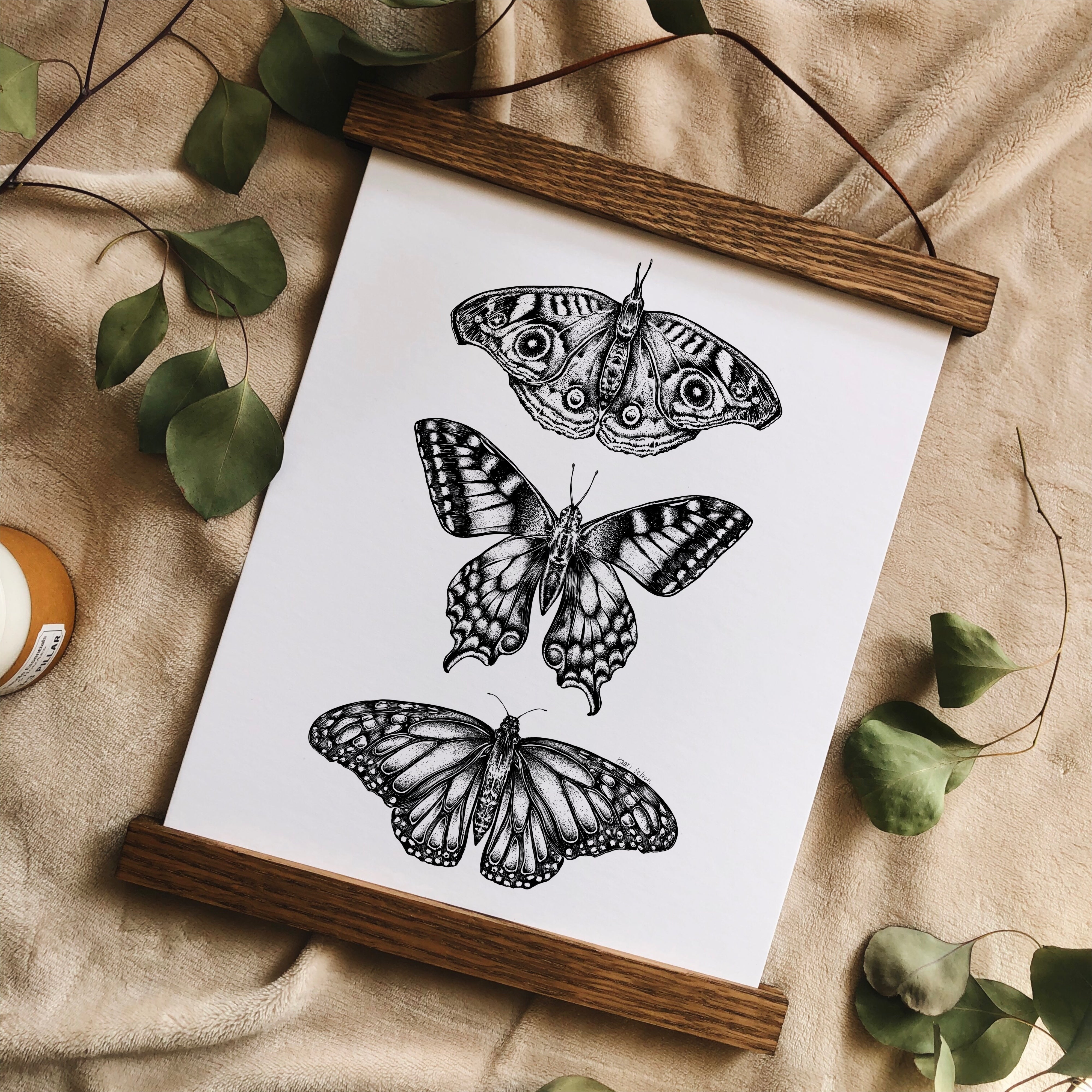 Three Butterflies Art Print