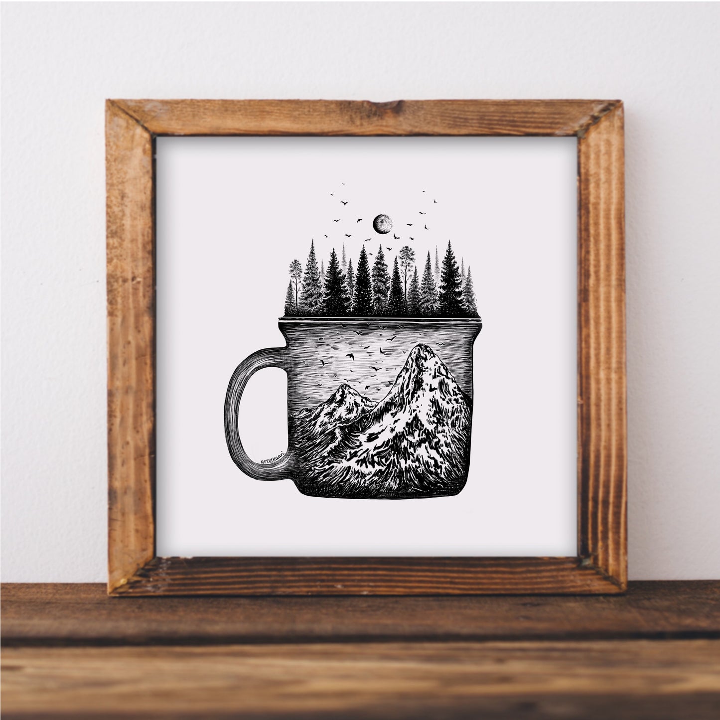 Forested Coffee Mug Art Print