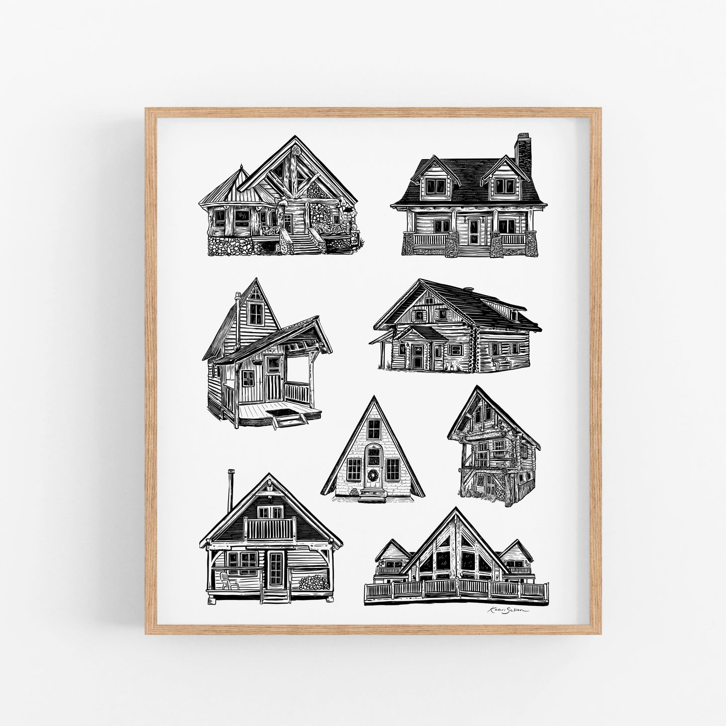 Cozy Homes and Cabins Art Print