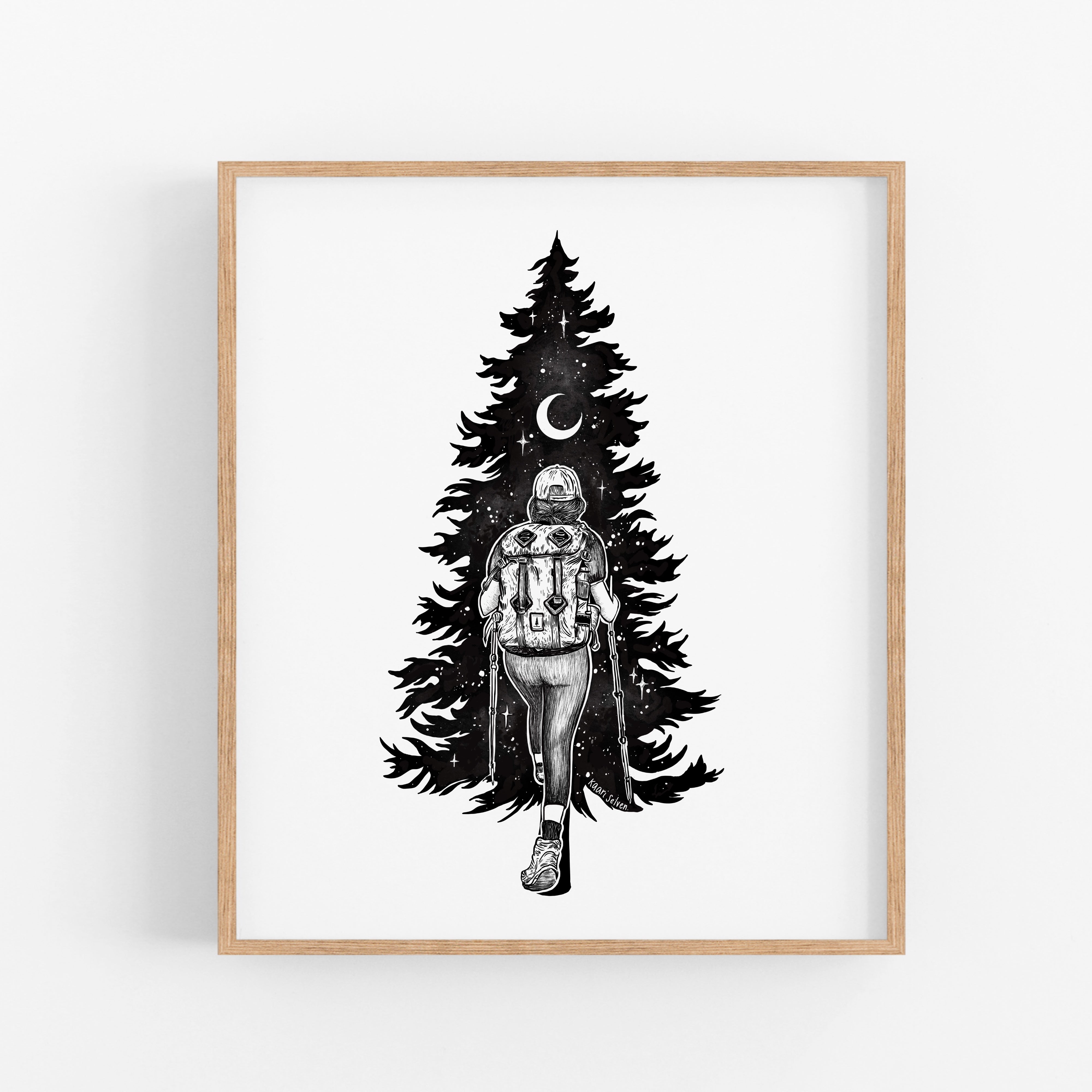 Hiker + Tree Art Print