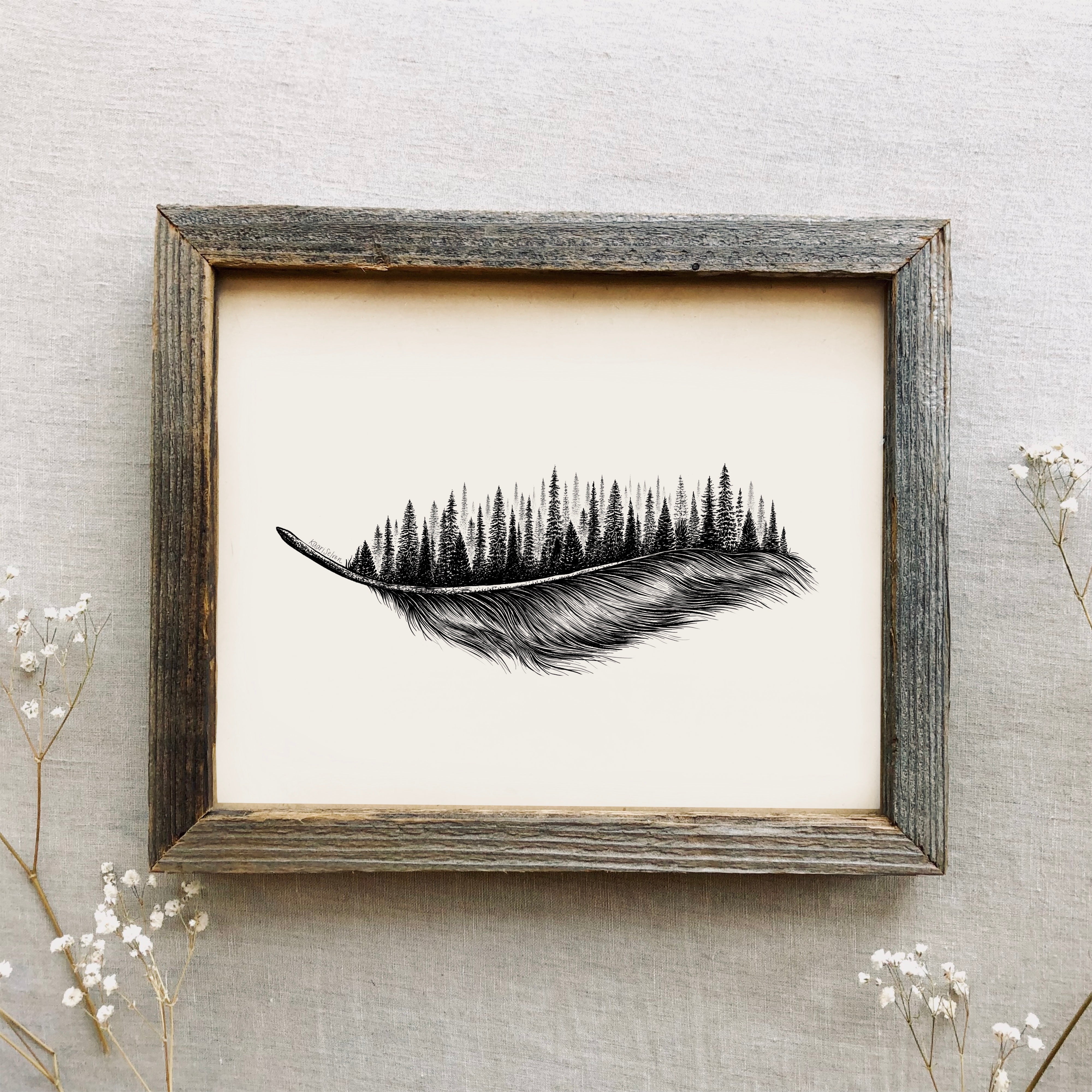 Feathered Treescape Art Print