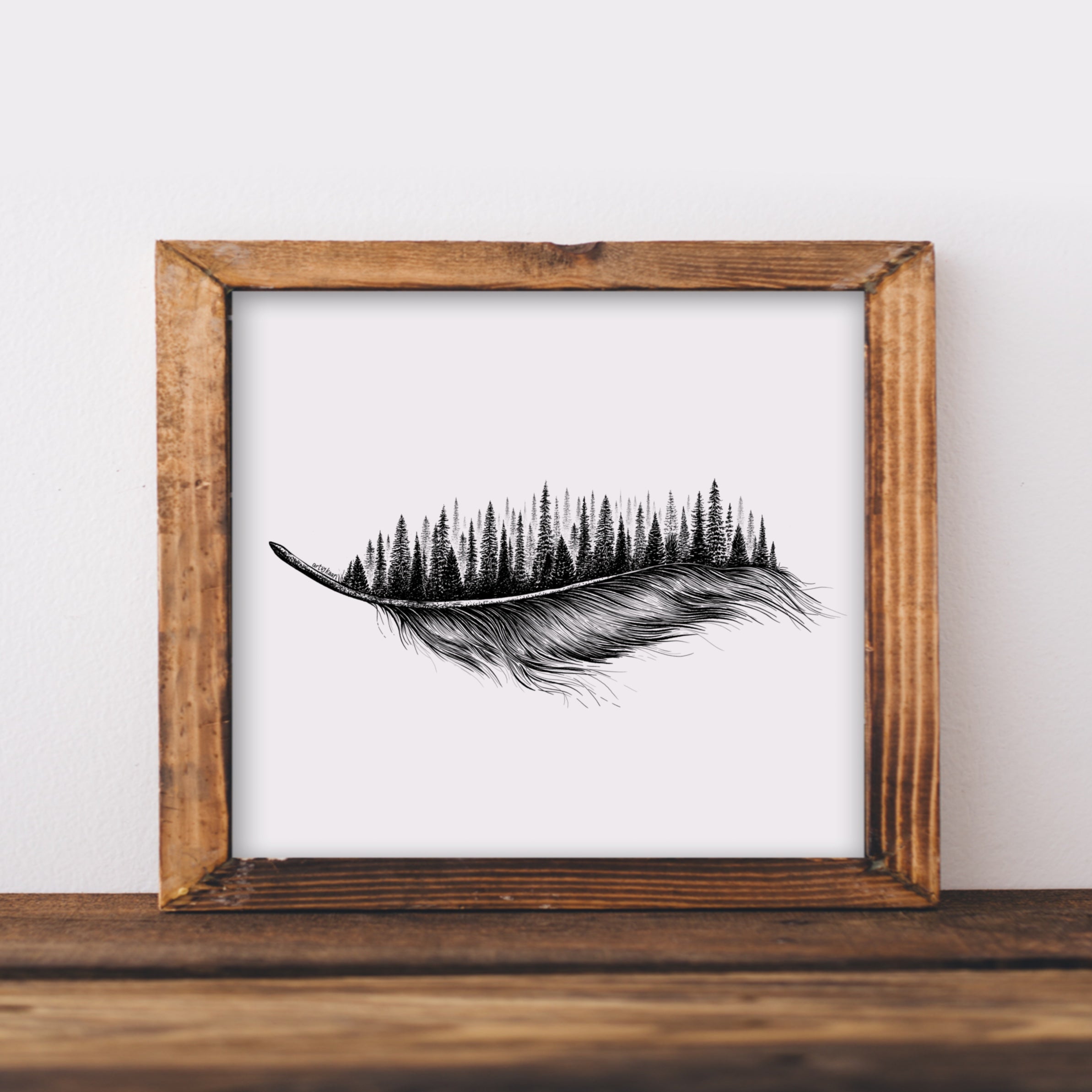 Feathered Treescape Art Print