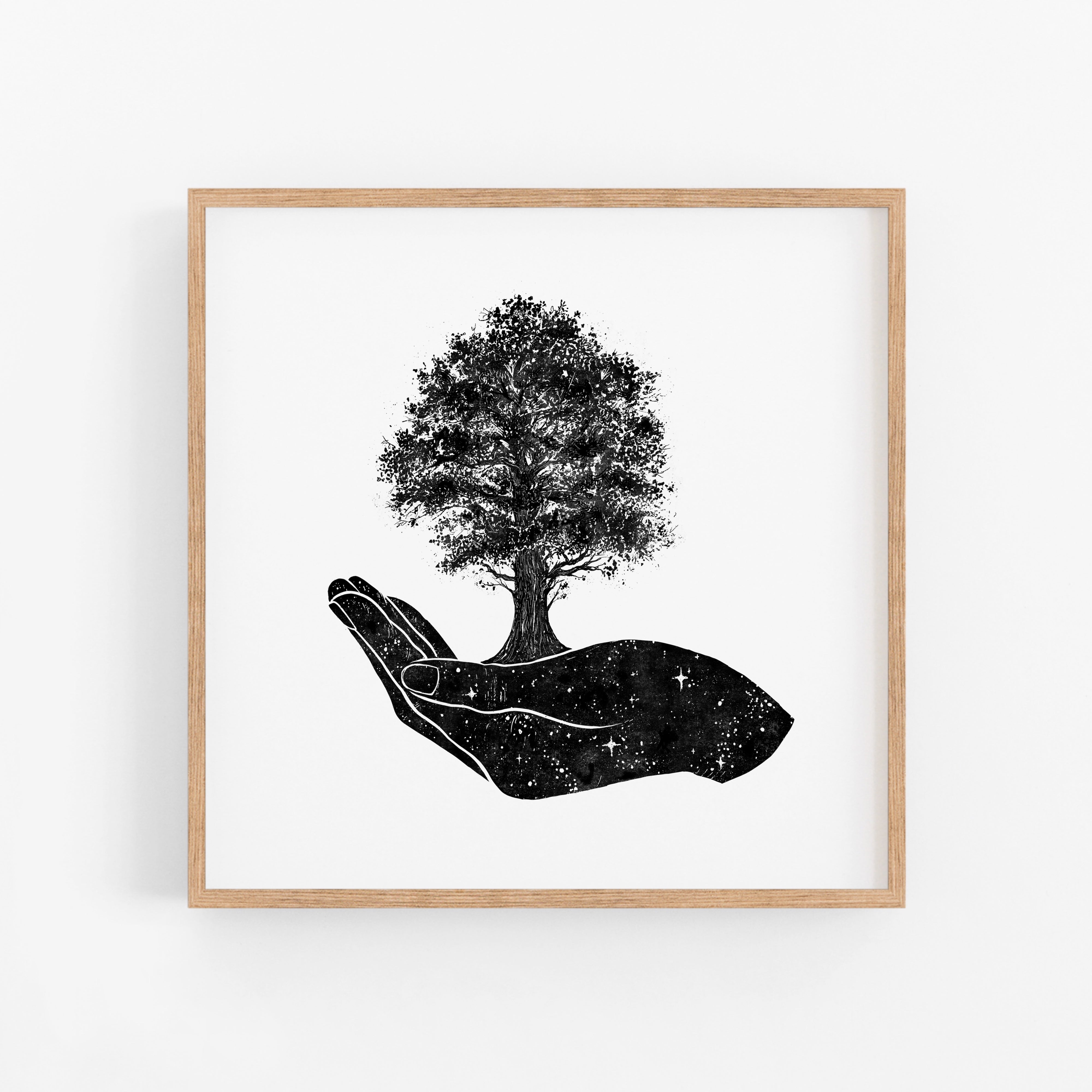 Tree in Hand Art Print