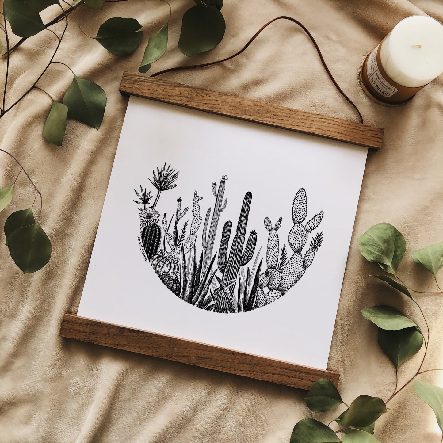 Cacti Circle Art Print