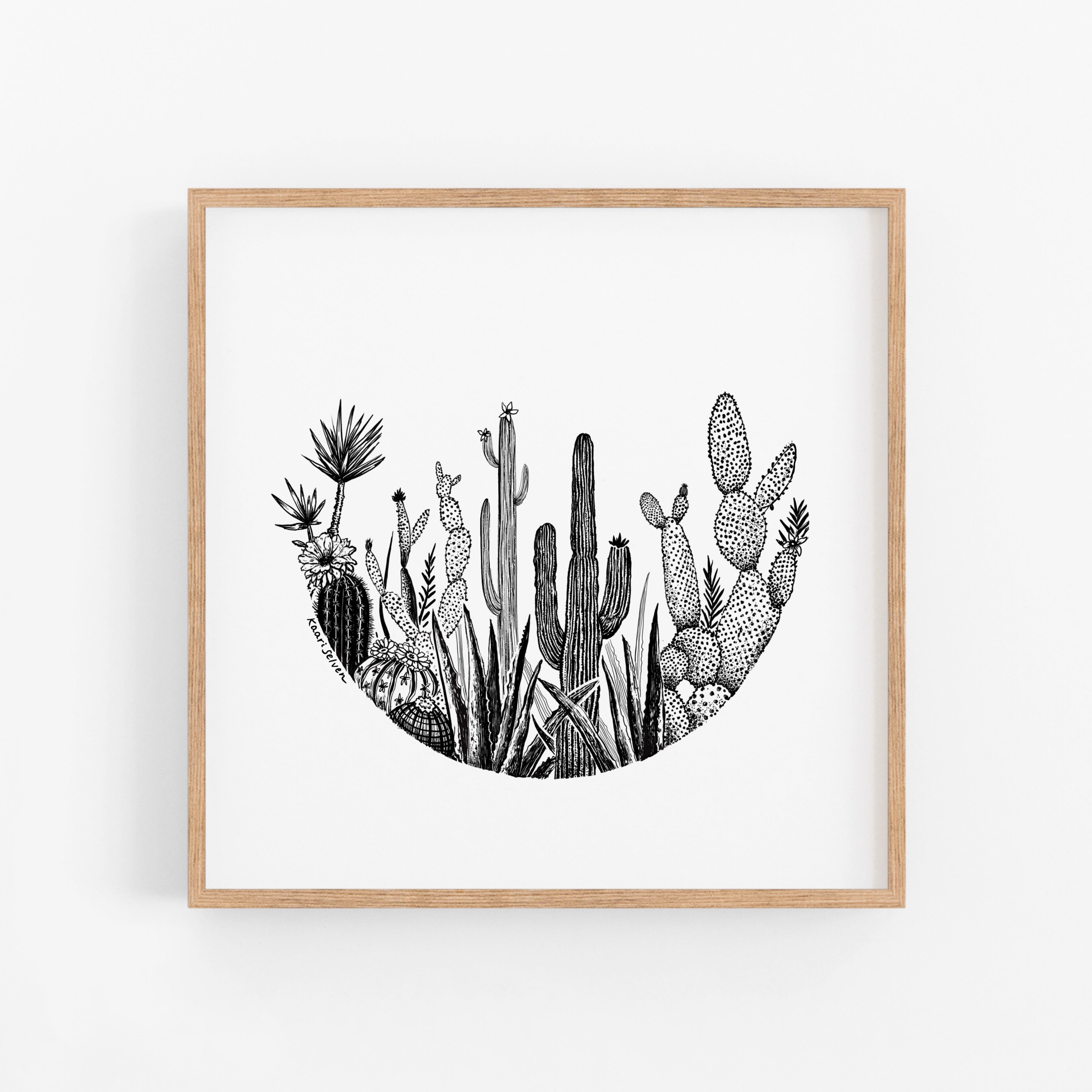 Cacti Circle Art Print