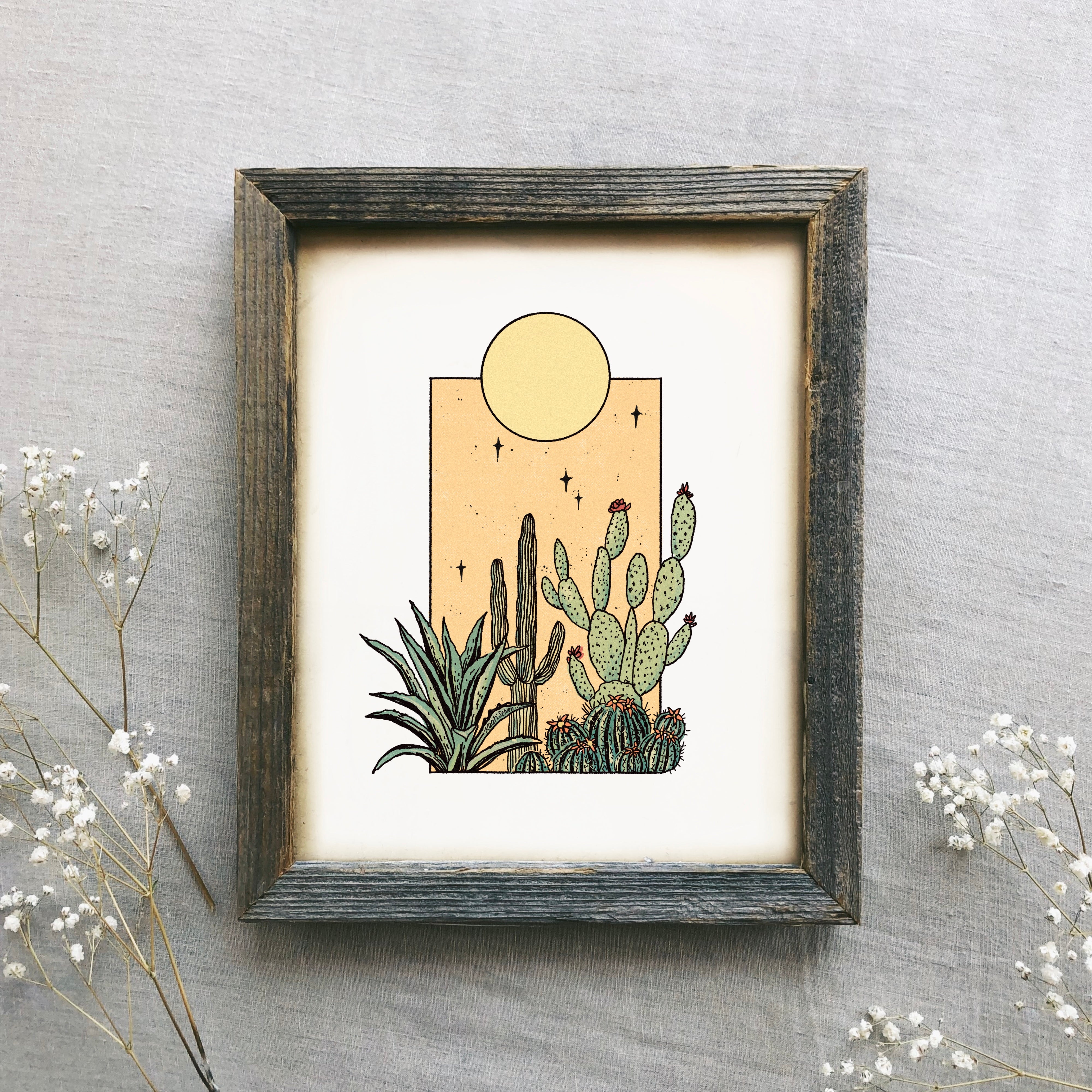 Under the Cactus Moon Art Print
