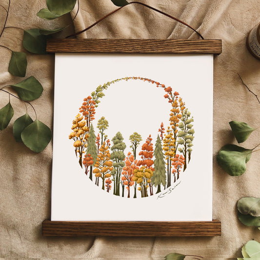 Autumn Forest Ring Art Print