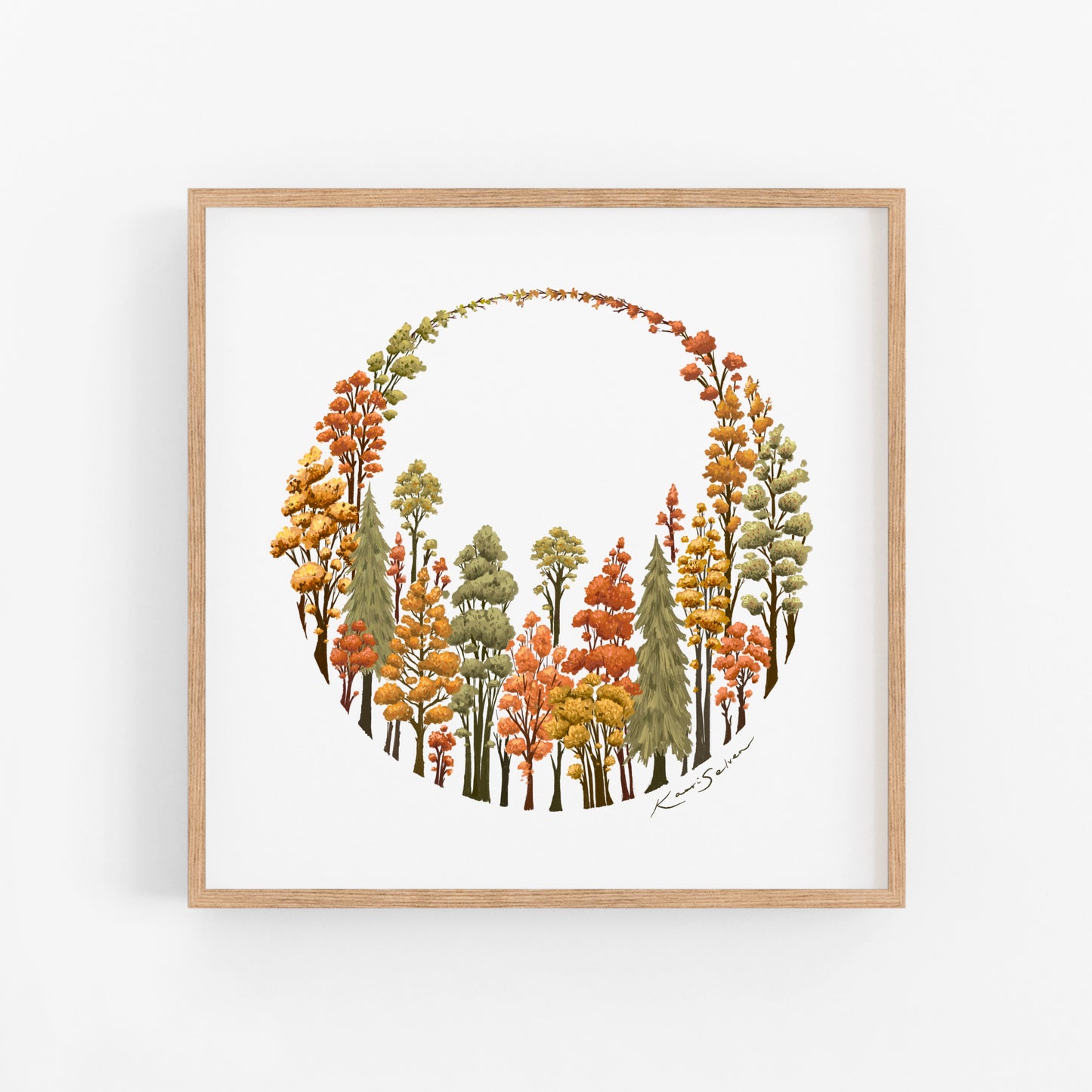 Autumn Forest Ring Art Print