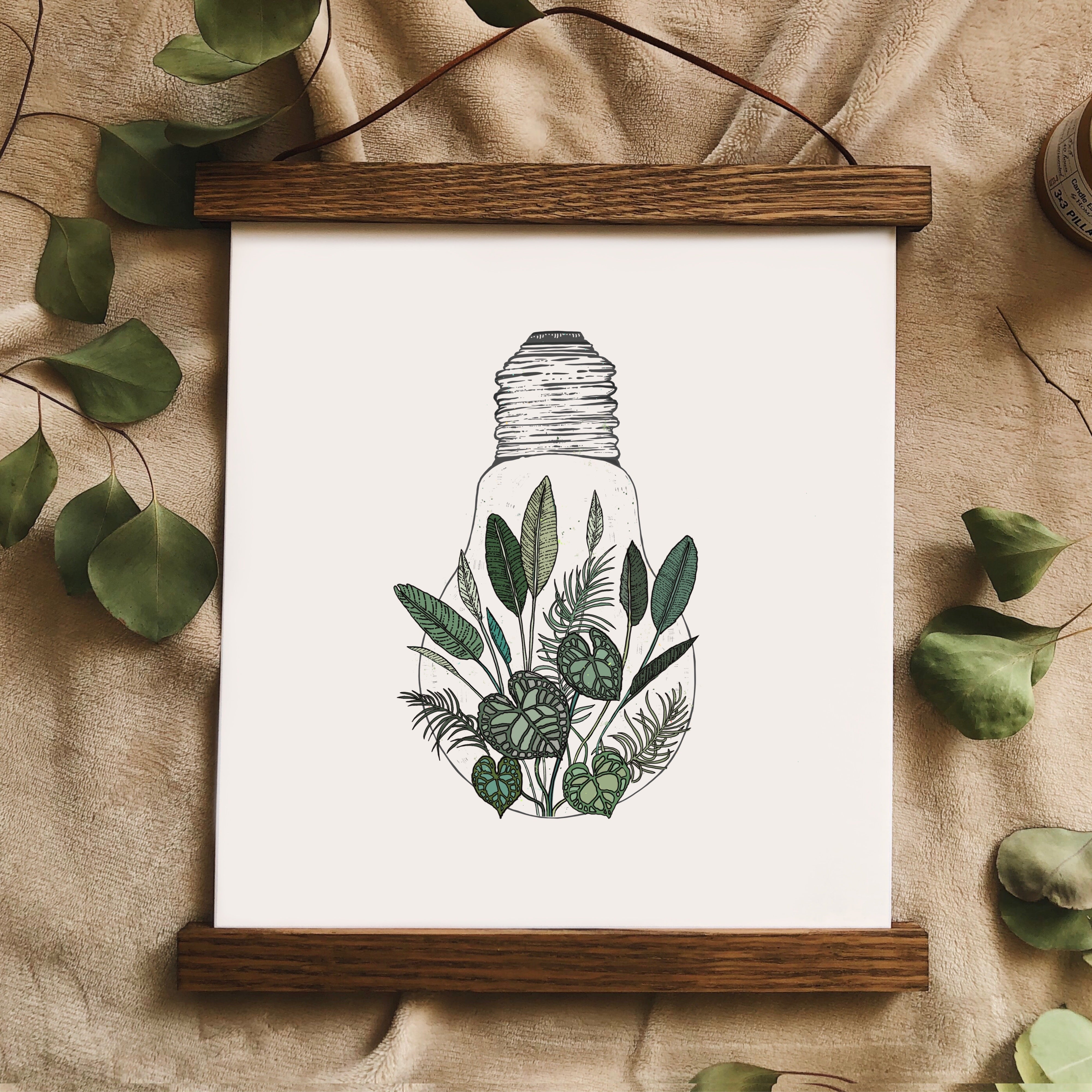 House Plant Lightbulb Art Print
