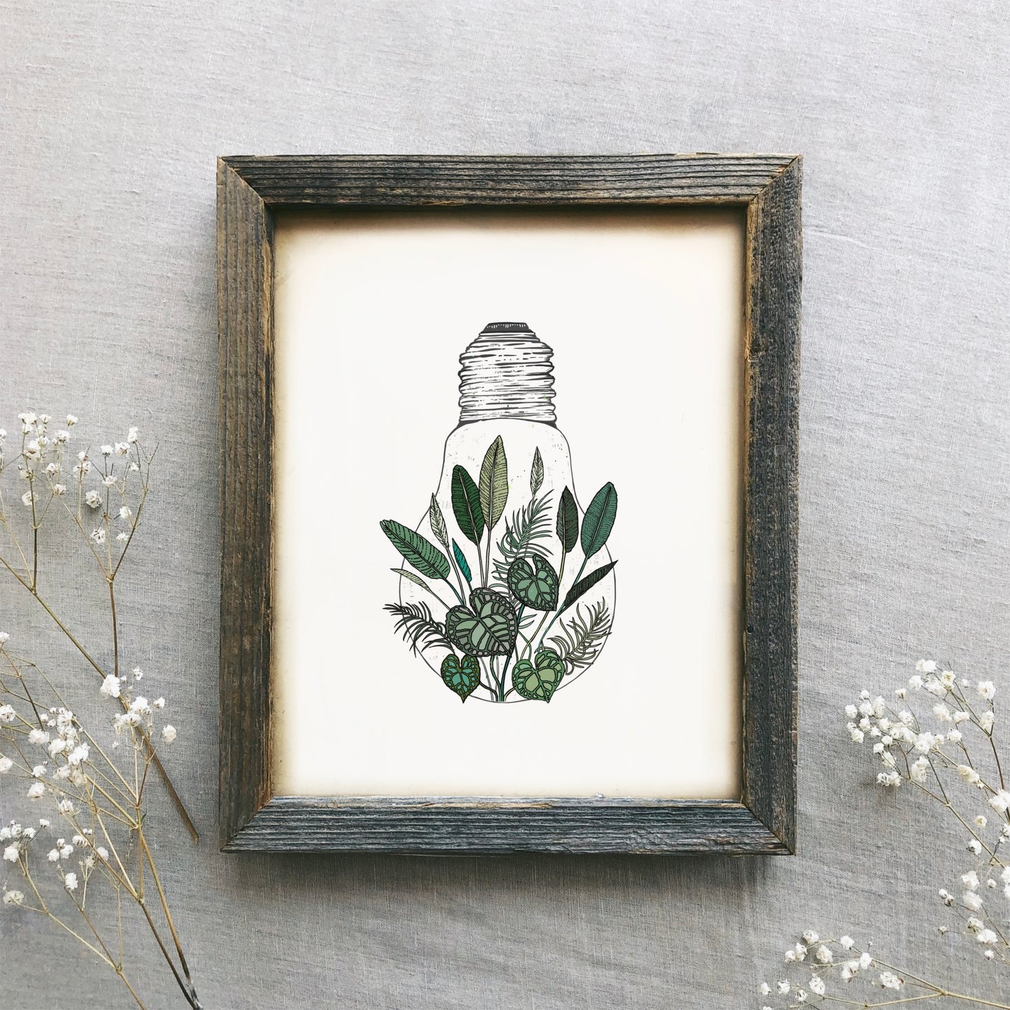 House Plant Lightbulb Art Print