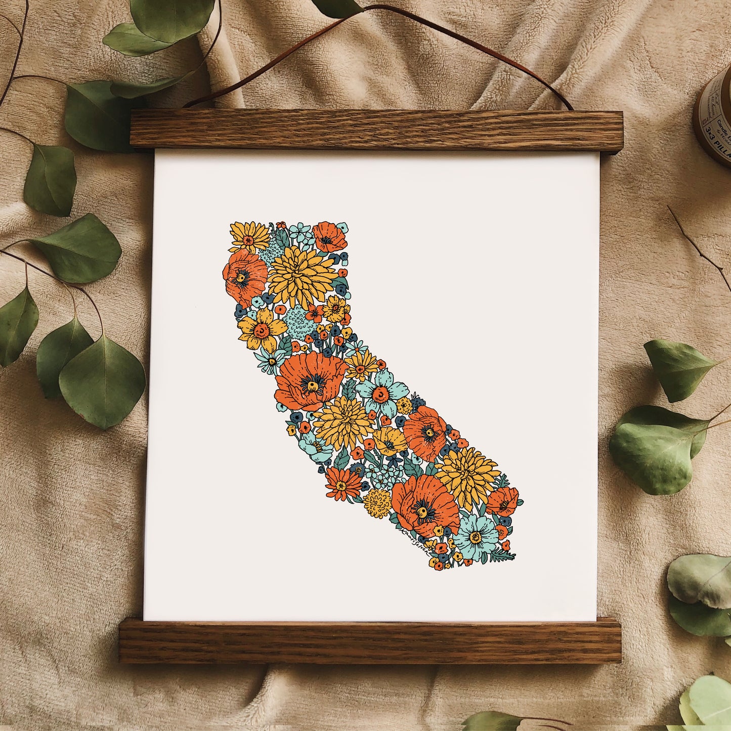 California State Flower Outline Art Print