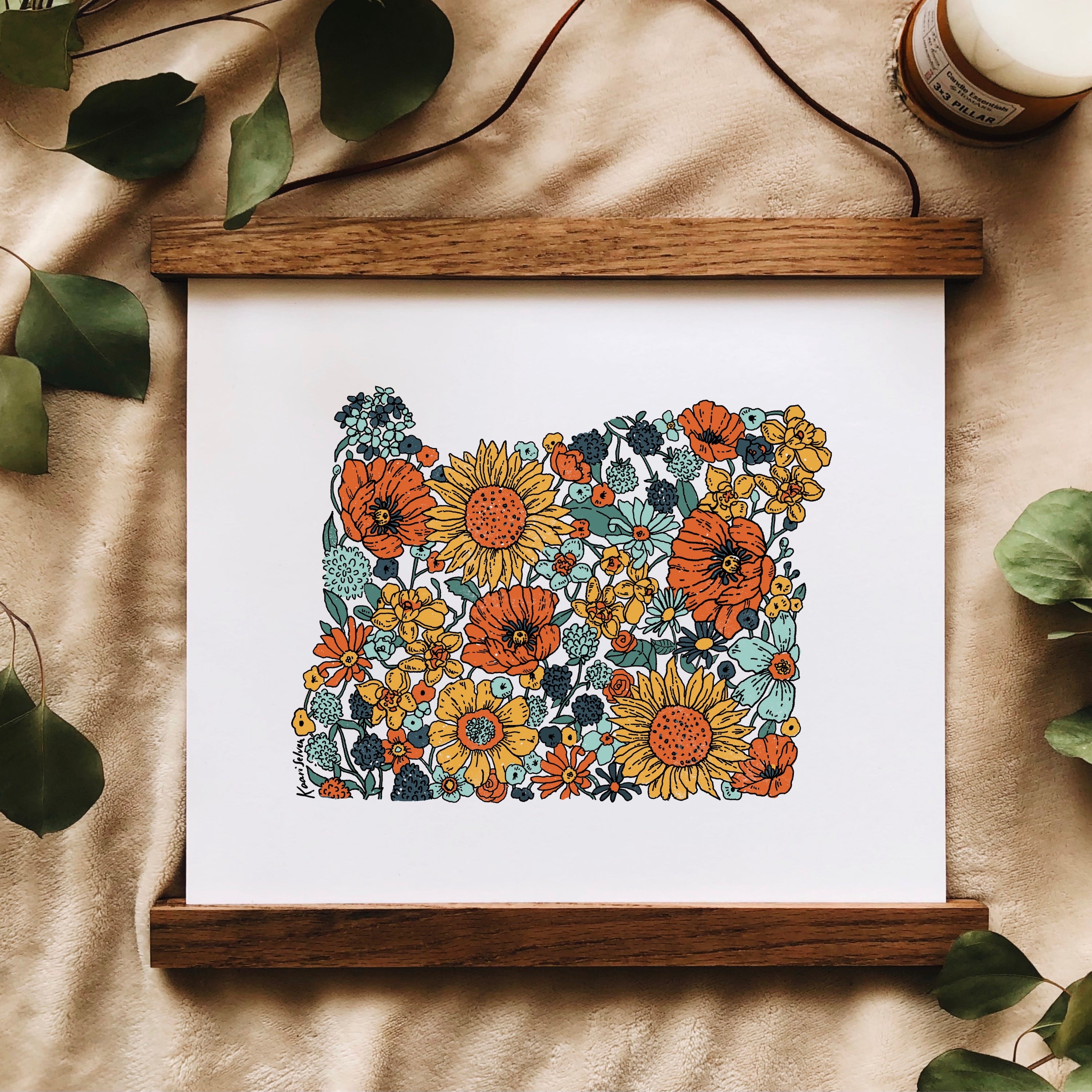Oregon State Flower Outline Art Print