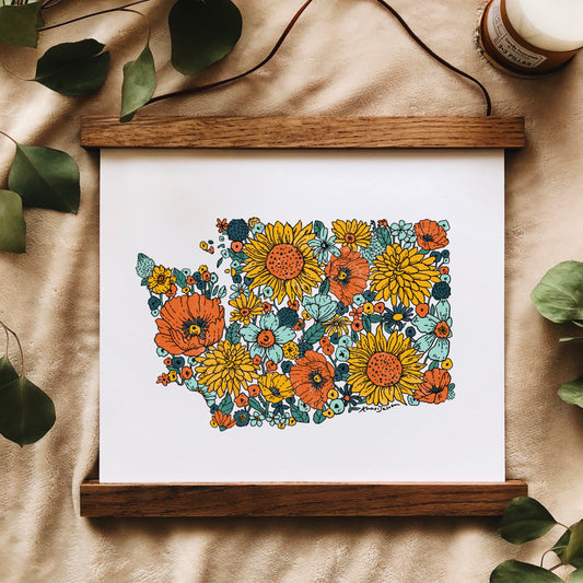 Washington State Flower Outline Art Print