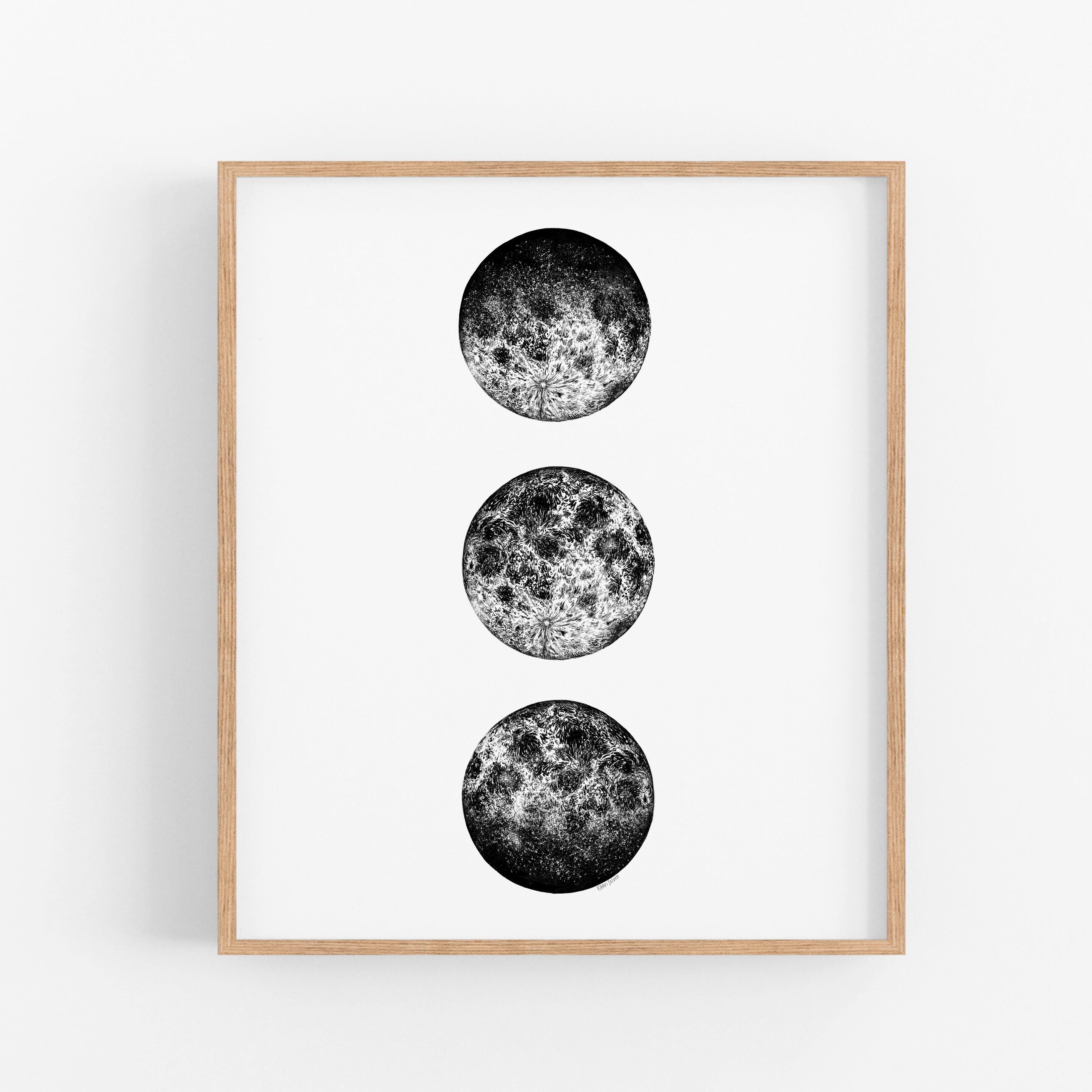 Three Moon Phases Art Print