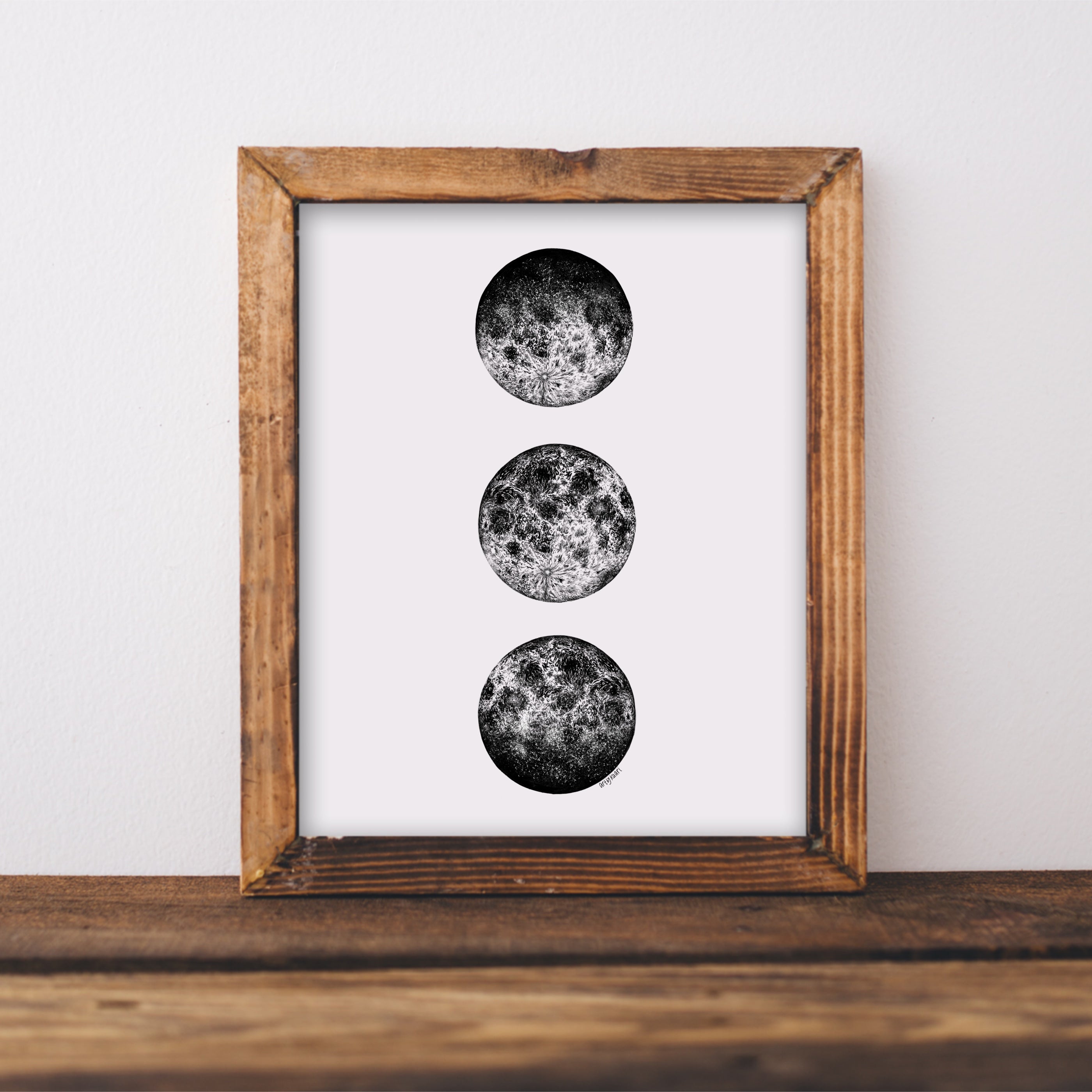 Three Moon Phases Art Print