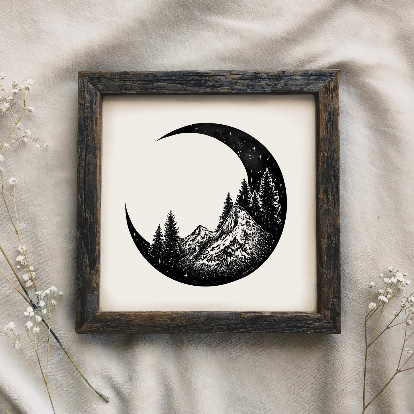 Mountain Moon Art Print
