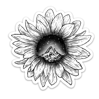 Mountain Sunflower Vinyl Sticker