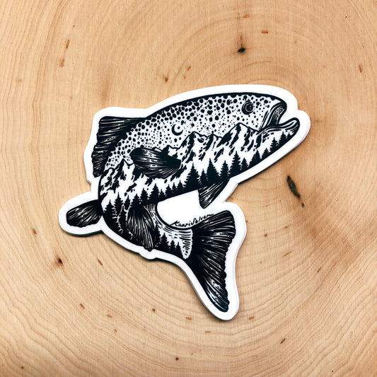 Jumping Salmon Vinyl Sticker
