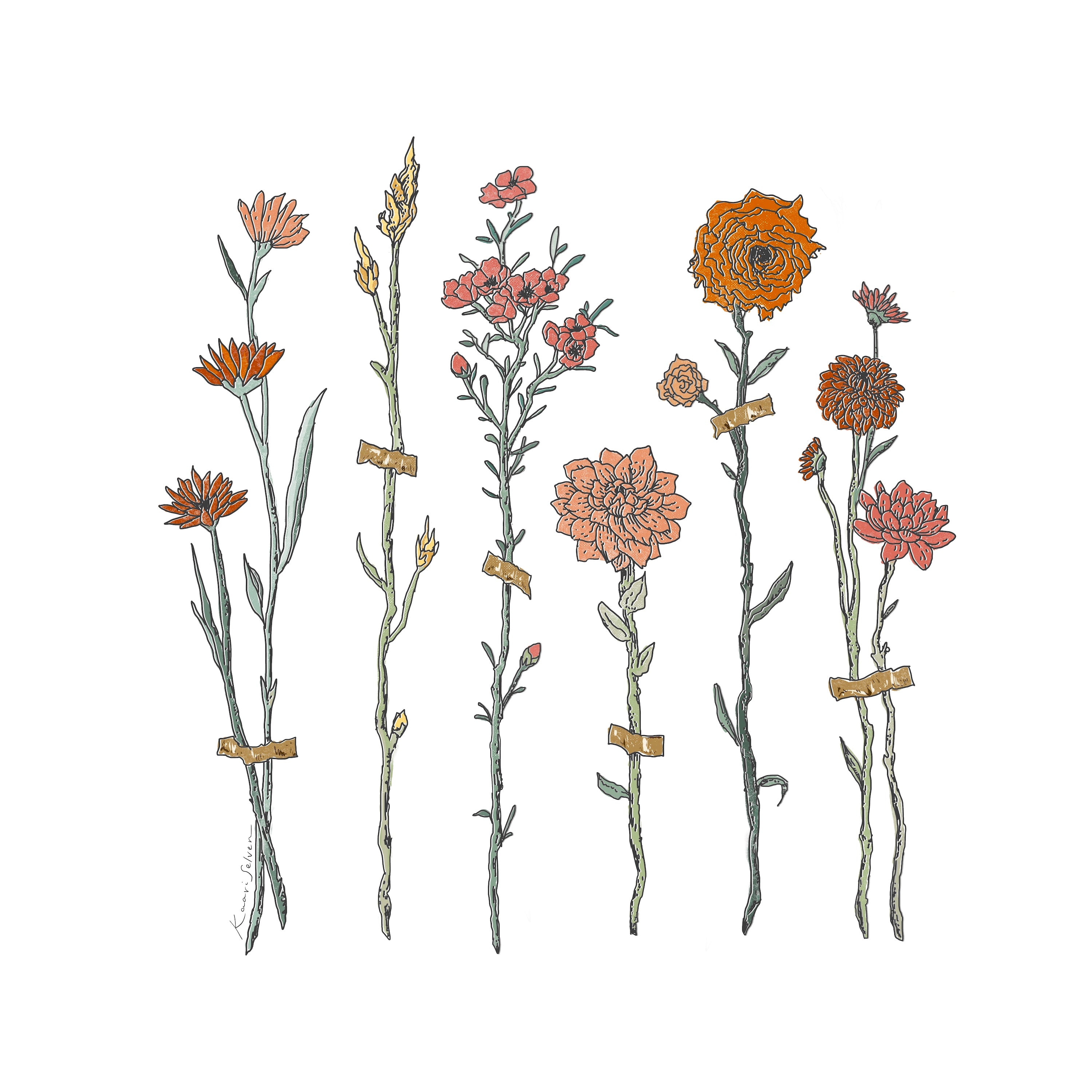 Flower Cuttings Art Print