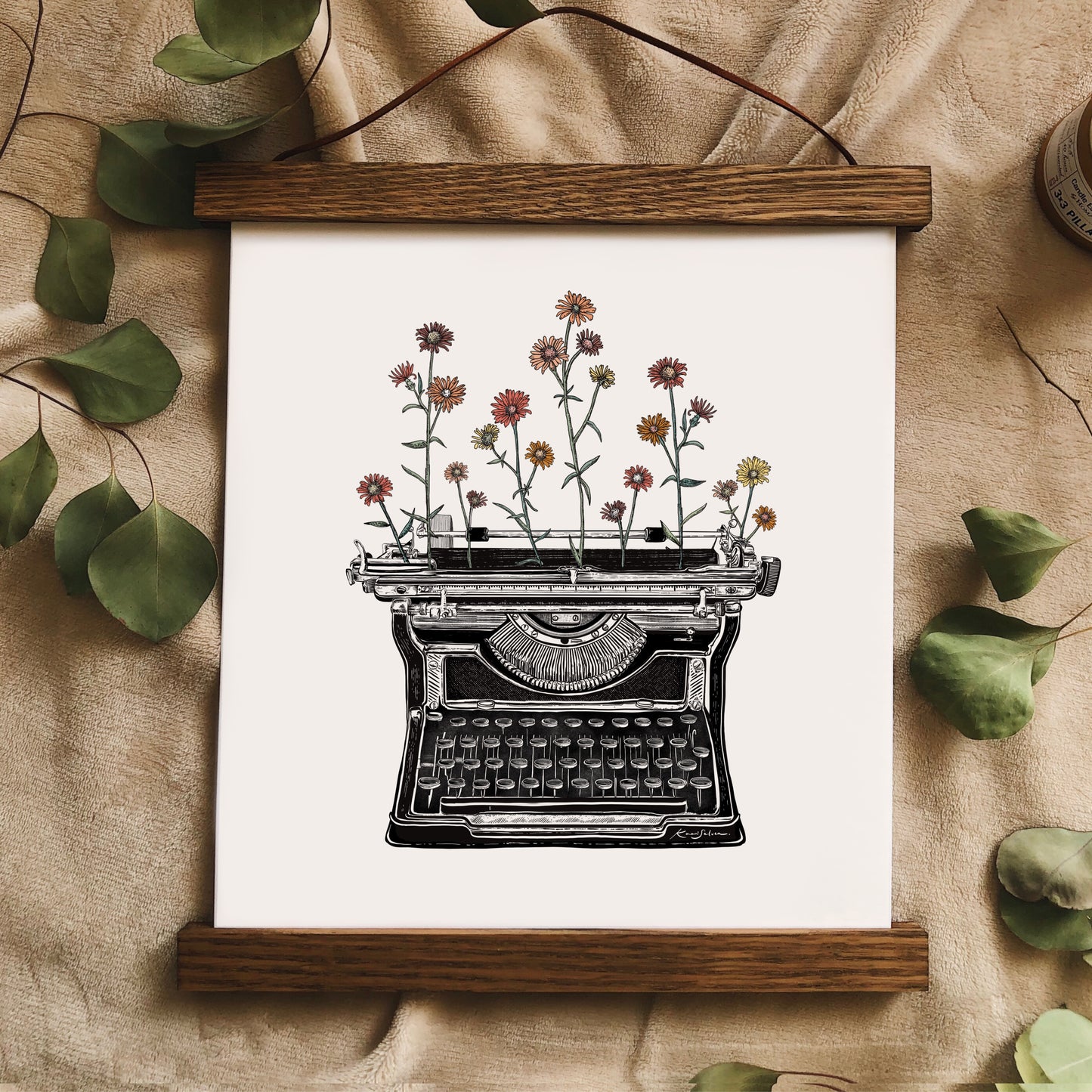 Floral Typewriter II Art Print