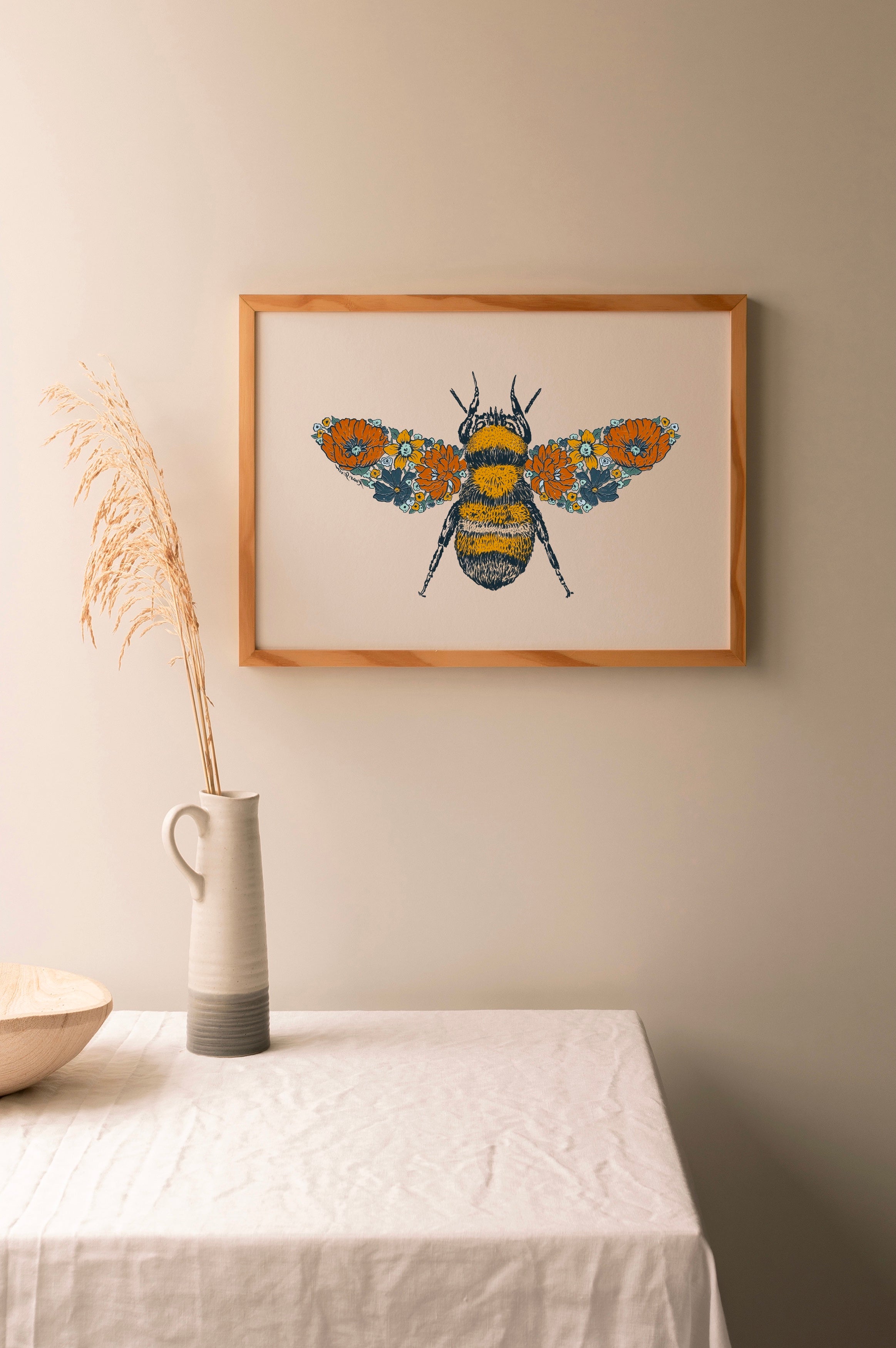 Floral Bee Art Print