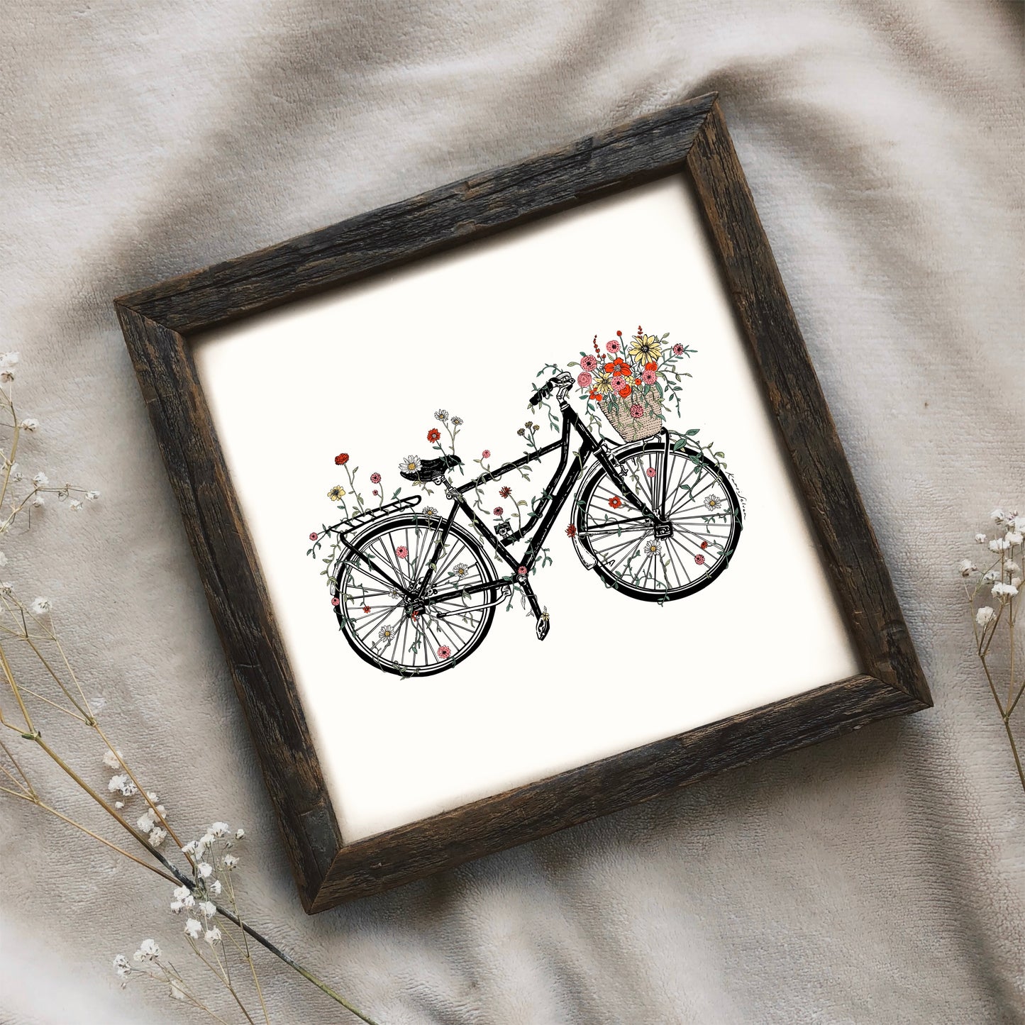 Bicycle Blossoms Art Print