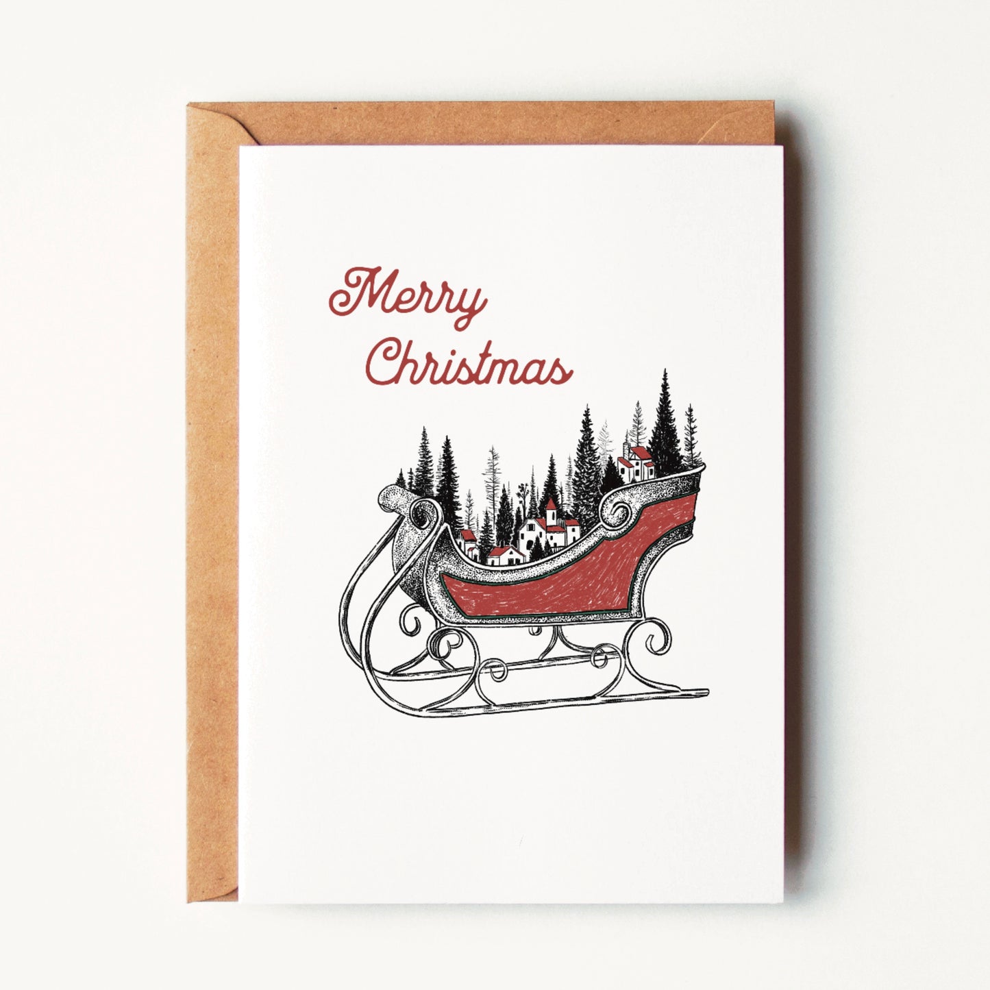 Merry Christmas Sleigh Greeting Card