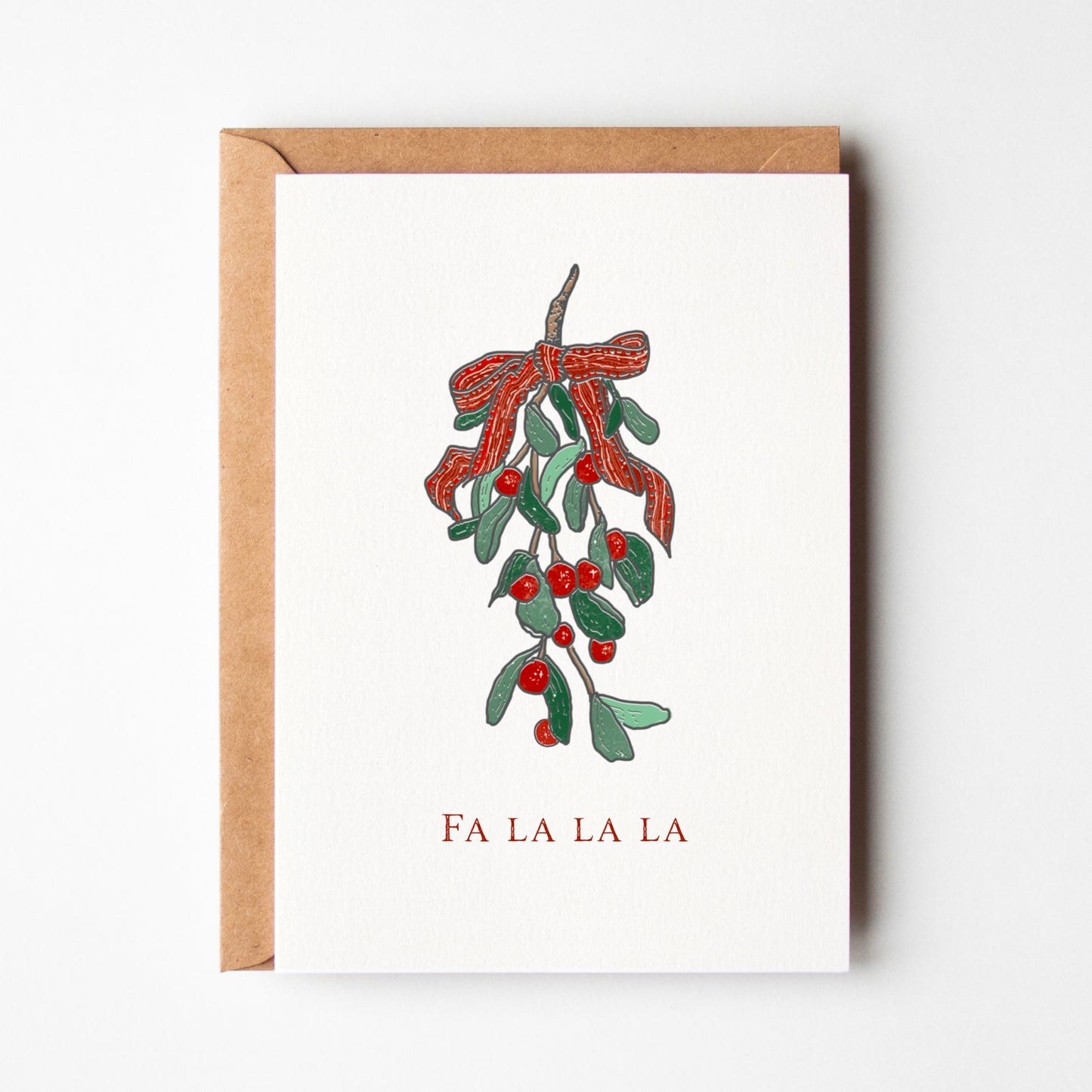 Fa La La La, Mistletoe, Holiday Greeting Card