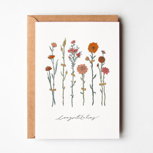 Congratulations, Flower Cuttings, Greeting Card