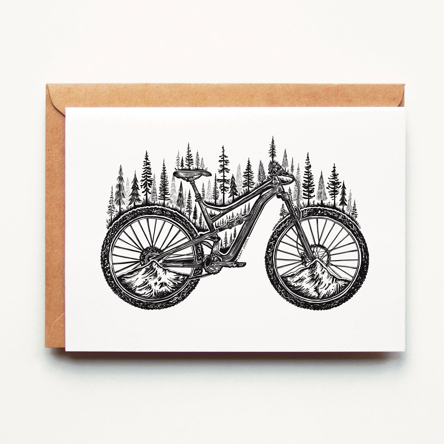 Forested Bicycle Greeting Card