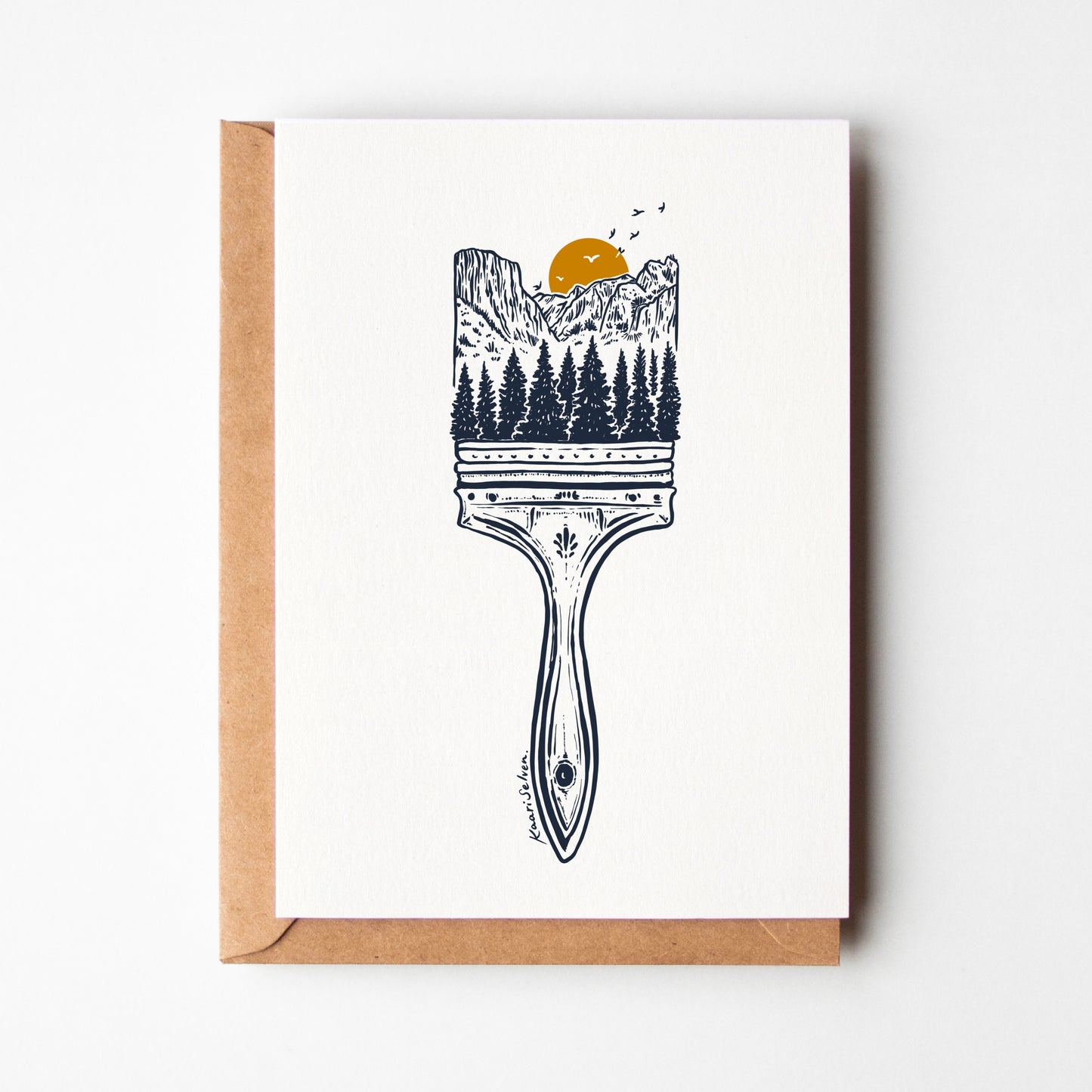Canyon and Forested Paintbrush Greeting Card