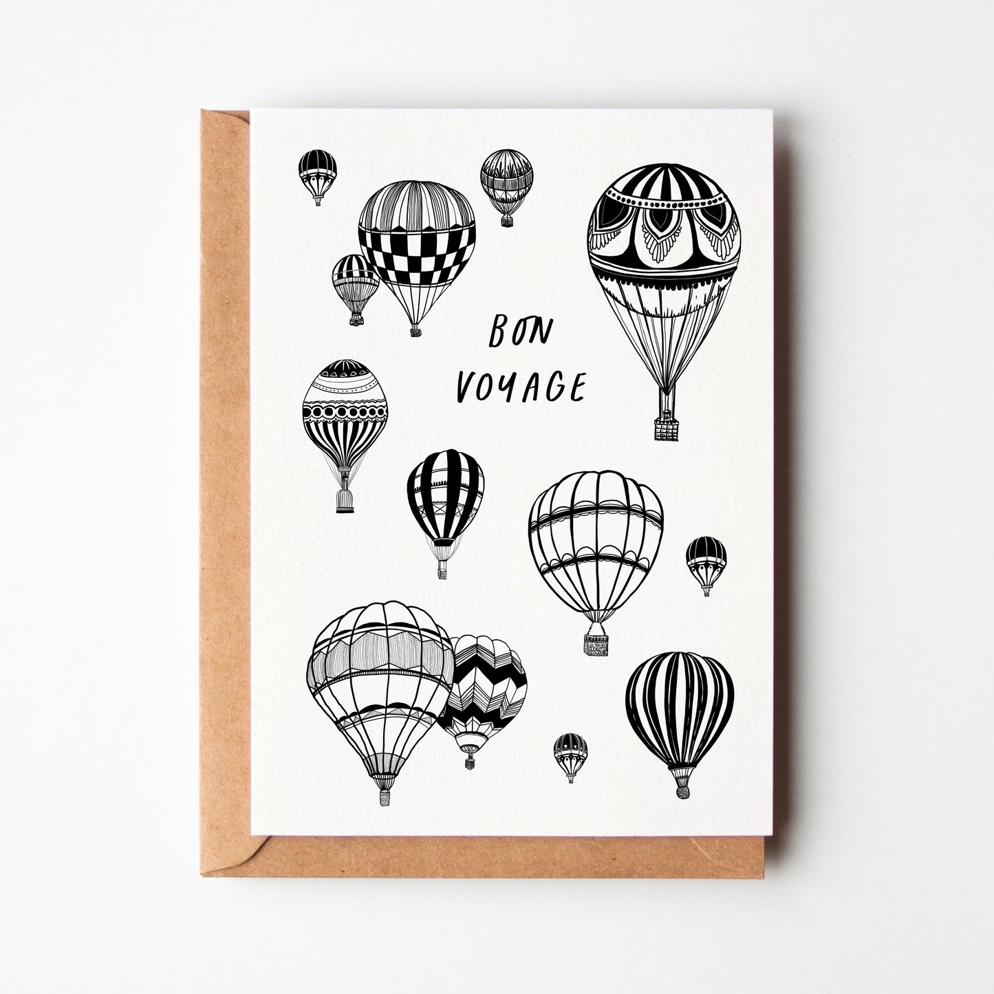 Bon Voyage, Hot Air Balloons Greeting Card