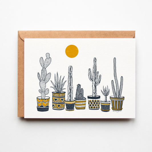 Cactus Potted Plants Greeting Card