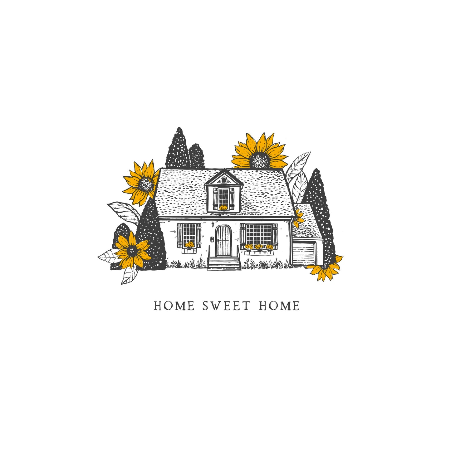 Home Sweet Home Sunflowers Greeting Card
