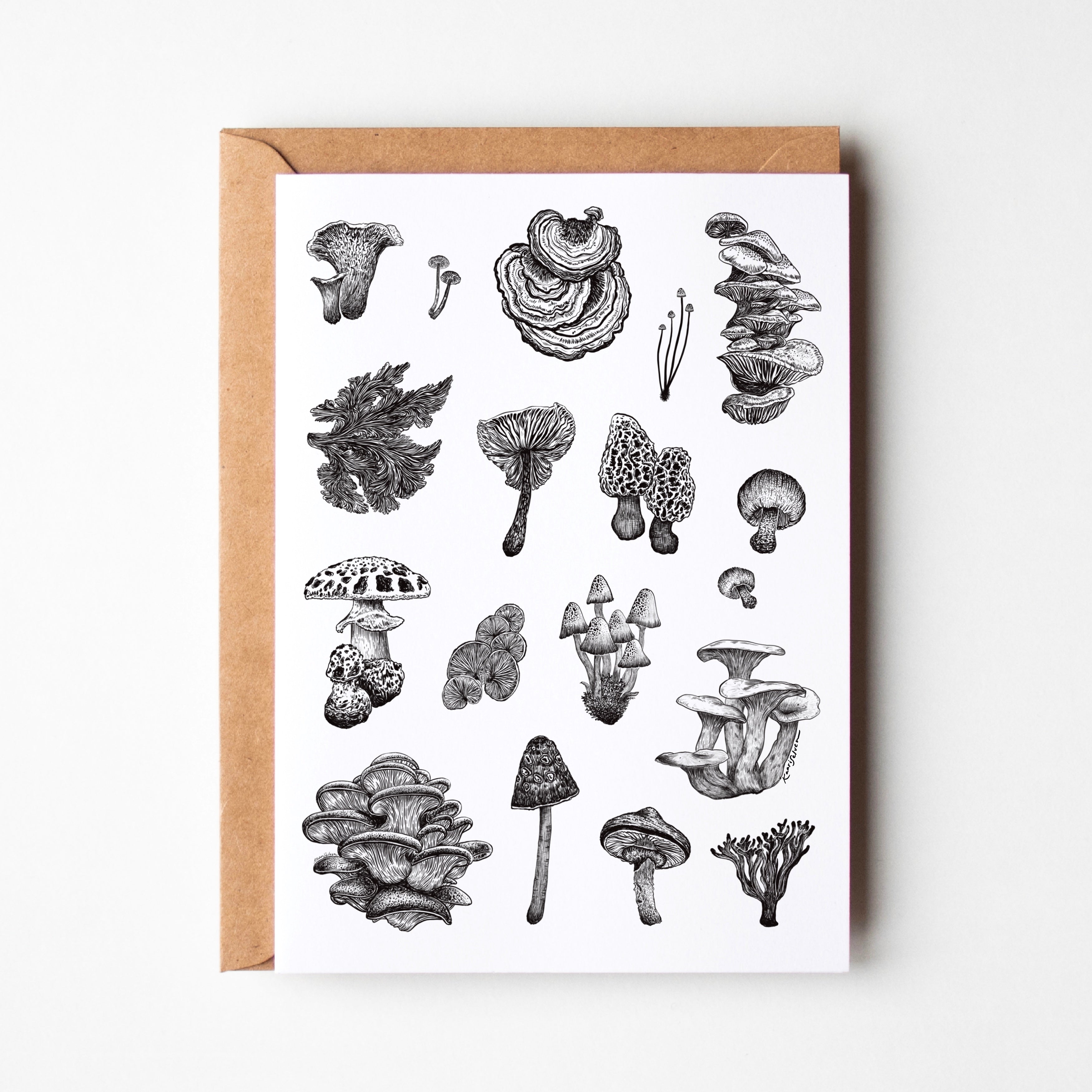 Mushroom Varieties Greeting Card