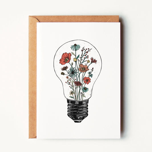 Floral Lightbulb Greeting Card